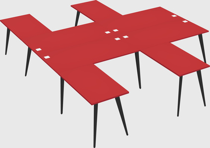Shared l-shaped office desk system