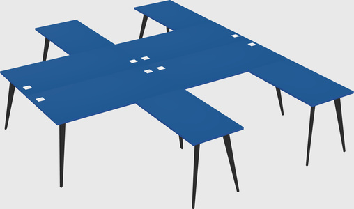 Shared l-shaped office desk system
