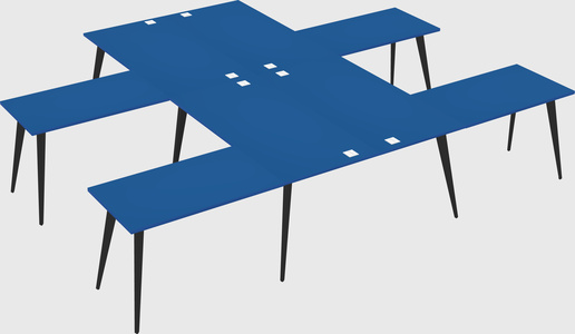 Shared l-shaped office desk system