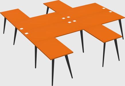 Shared l-shaped office desk system