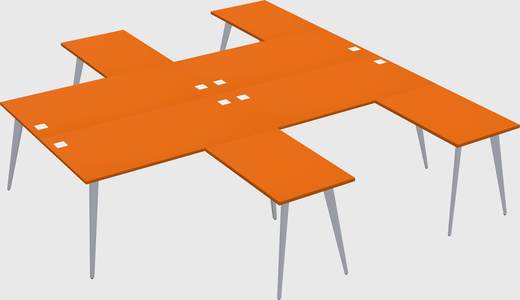Shared l-shaped office desk system