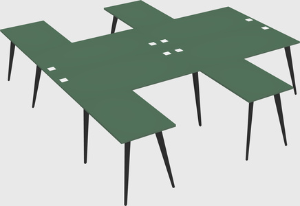 Shared l-shaped office desk system