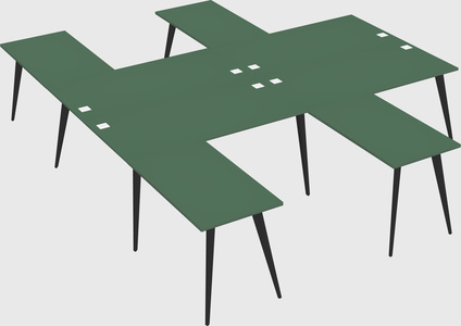 Shared l-shaped office desk system