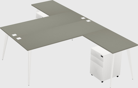 Shared L-shaped Office Desk System