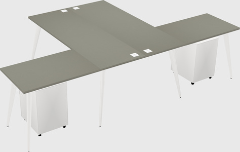 Shared l-shaped office desk system