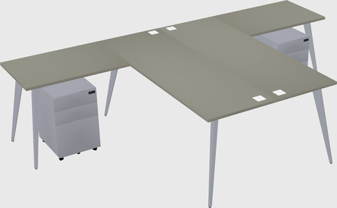 Shared l-shaped office desk system