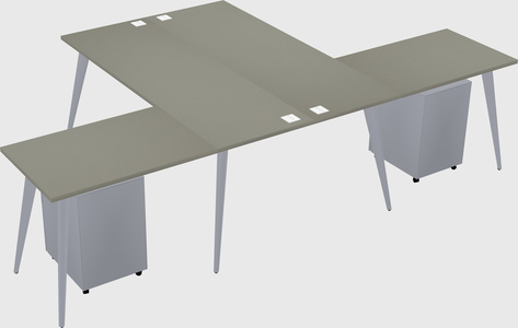 Shared l-shaped office desk system