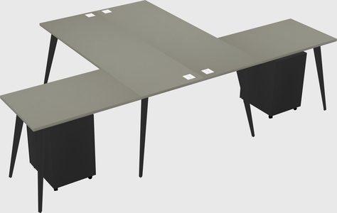 Shared l-shaped office desk system