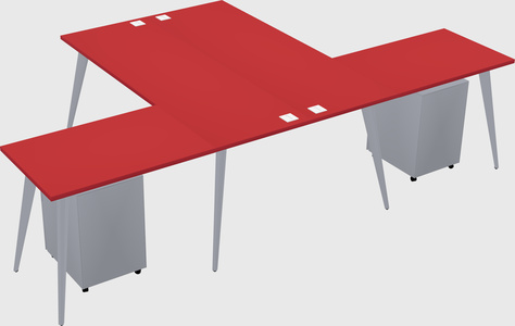 Shared l-shaped office desk system