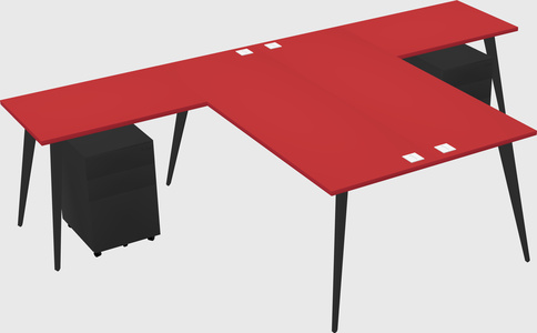 Shared l-shaped office desk system