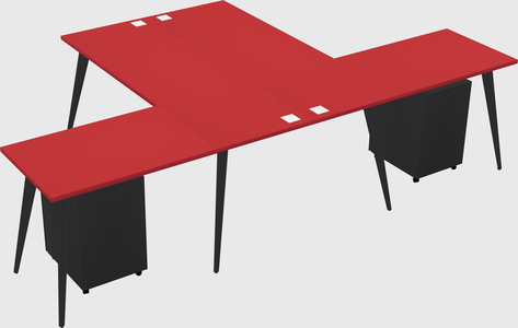 Shared l-shaped office desk system
