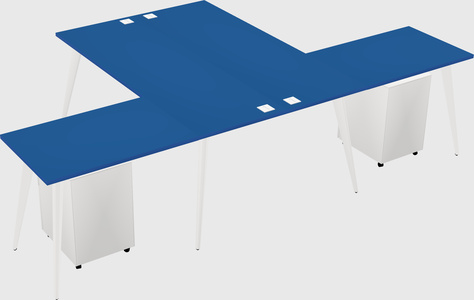 Shared l-shaped office desk system