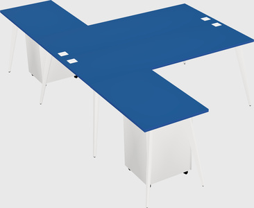 Shared l-shaped office desk system
