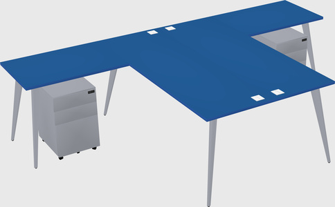 Shared l-shaped office desk system