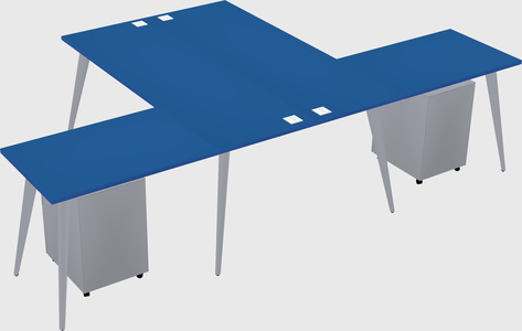 Shared l-shaped office desk system