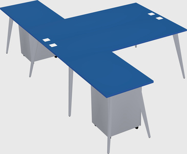 Shared l-shaped office desk system