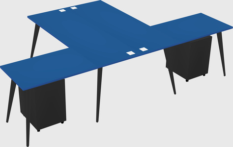 Shared l-shaped office desk system
