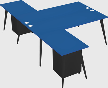 Shared l-shaped office desk system
