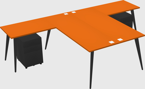 Shared l-shaped office desk system