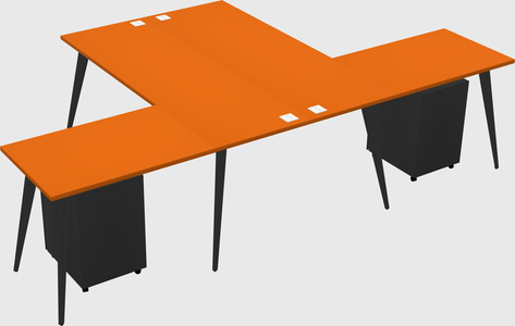 Shared l-shaped office desk system
