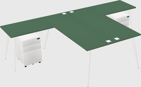 Shared l-shaped office desk system