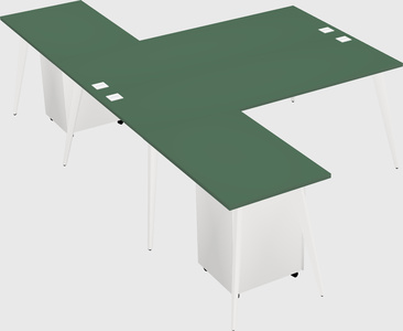 Shared l-shaped office desk system