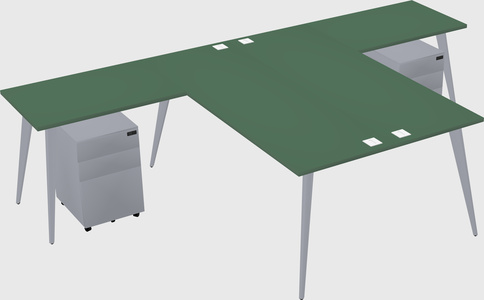 Shared l-shaped office desk system