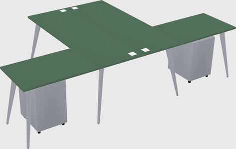 Shared l-shaped office desk system