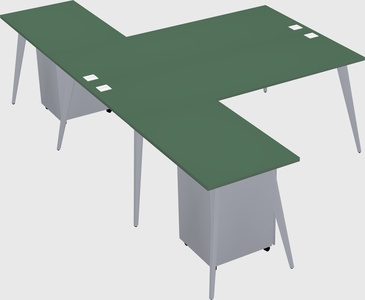 Shared l-shaped office desk system