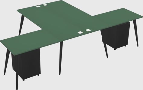 Shared l-shaped office desk system