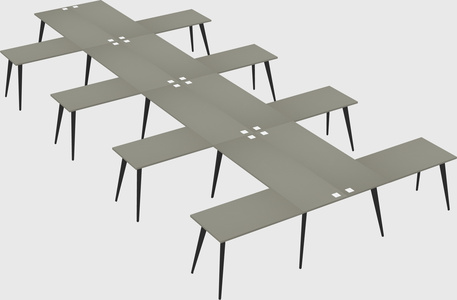 Shared l-shaped office desk system