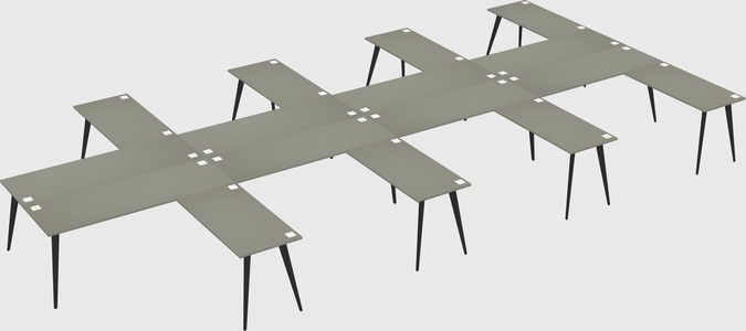 Shared l-shaped office desk system