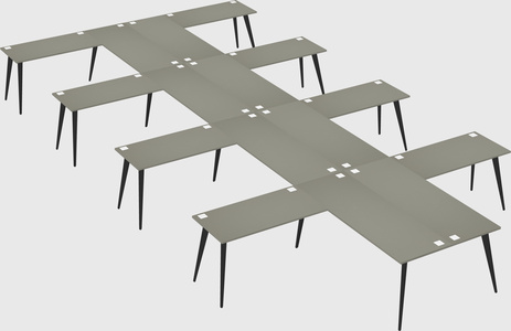 Shared l-shaped office desk system