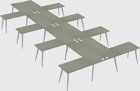 Shared l-shaped office desk system