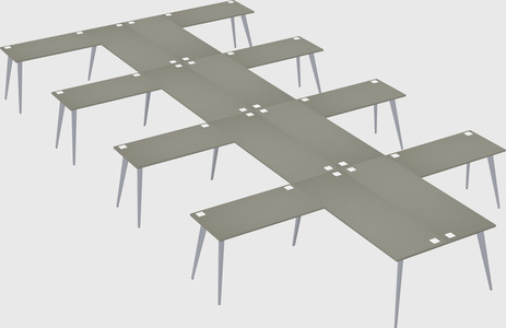 Shared l-shaped office desk system