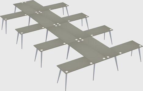 Shared l-shaped office desk system