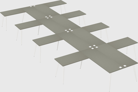 Shared l-shaped office desk system