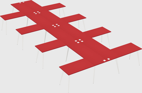 Shared l-shaped office desk system