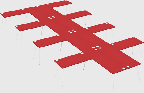 Shared l-shaped office desk system