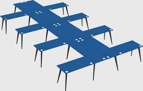 Shared l-shaped office desk system