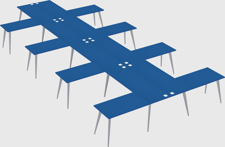Shared l-shaped office desk system