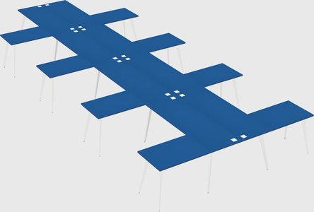 Shared l-shaped office desk system