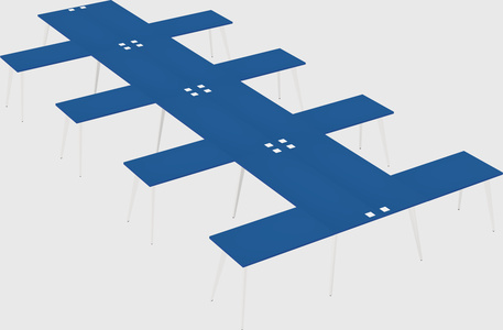 Shared l-shaped office desk system