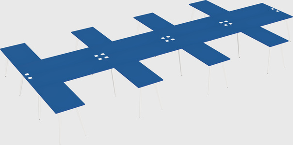 Shared l-shaped office desk system