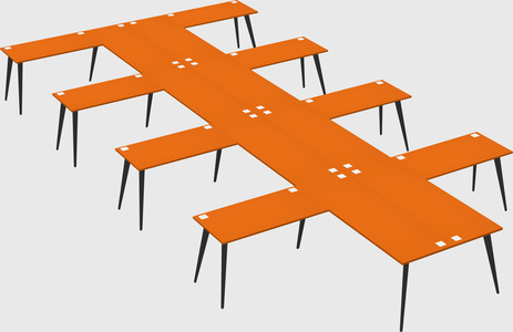 Shared l-shaped office desk system