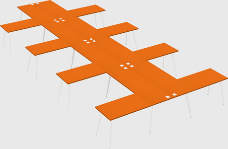 Shared l-shaped office desk system