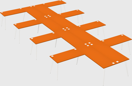 Shared l-shaped office desk system