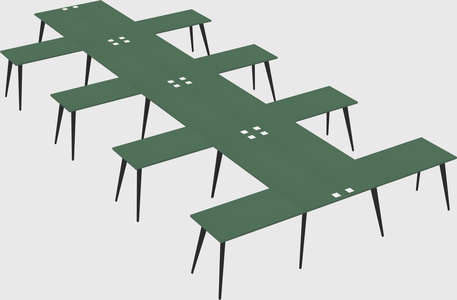 Shared l-shaped office desk system