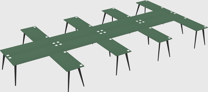 Shared l-shaped office desk system