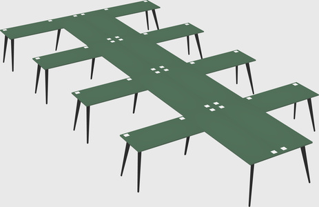 Shared l-shaped office desk system